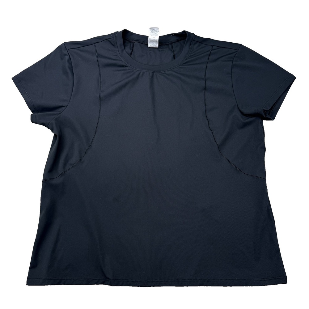 RBX Active Women's Large Black Athletic T-Shirt Short Sleeve Stretch Workout Top